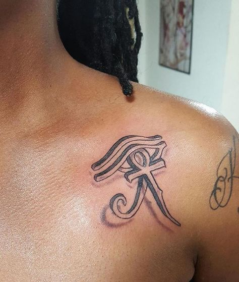 @prizmatick Egyptian Symbol Tattoo, Egyptian Eye Tattoos, Jungle Tattoo, Ankh Tattoo, Horus Tattoo, African Tattoo, Tattoo Female, Symbol Tattoo, Tattoos For Black Skin