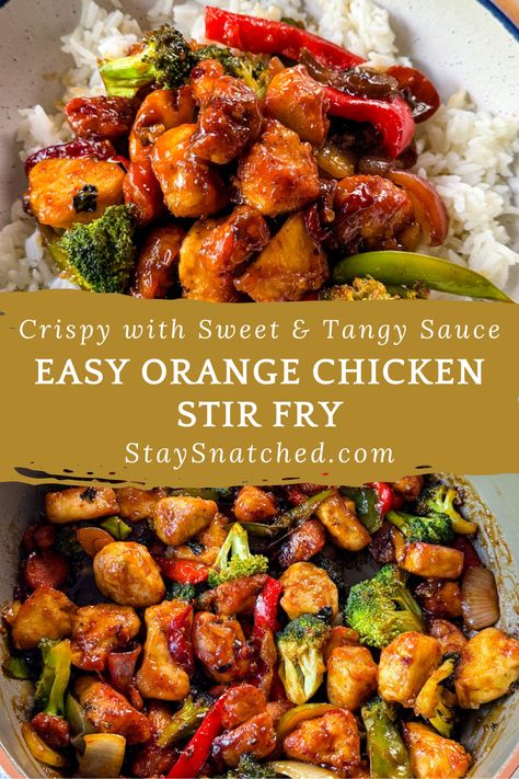 High Protein Crispy Orange Chicken, Orange Chicken With Broccoli, Air Fry Orange Chicken Recipe, Orange Chicken Casserole, Orange Chicken Stir Fry With Vegetables, Chicken Stir Fry With Vegetables Recipe, Orange Teriyaki Chicken, Orange Stir Fry Sauce, Chinese Chicken Stir Fry Recipes