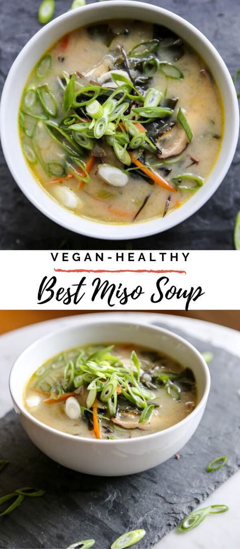 Chickpea Miso Soup, Miso Broth Soup, Best Miso Soup, Miso Soup With Mushrooms, Miso Based Soup, Miso Soup Healthy, Vegetable Miso Soup, Veggie Miso Soup, Shiitake Soup Recipe