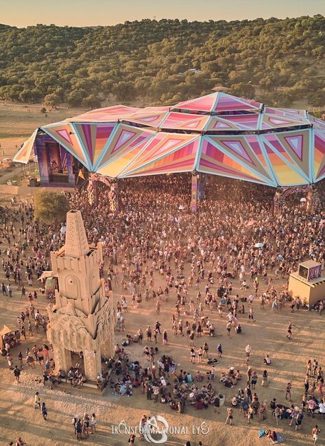 Boom Festival Portugal, Festival Landscape, Trance Party, Boom Festival, Event Concept, Festival Stage, Desert Festival, University Architecture, Wood Roof