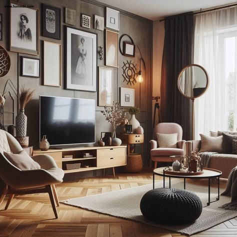 Modern Vintage Living Room - Add Vintage Accents Modern Vintage Living Room Ideas, Vintage Living Room Ideas, Living Room Interior Modern, Vintage Living Room Design, Townhouse Decor, Modern Vintage Living Room, Vintage Style Living Room, Vintage Living Room Decor, Modern Tv Room