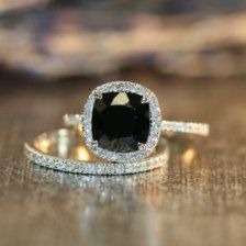 Black Gemstone Ring, Bride Vibes, Stunning Rings, Eternity Diamond Band, Engagement Wedding Ring Set, Gorgeous Rings, Engagement Earrings, Dark Wedding, Black Diamond Engagement