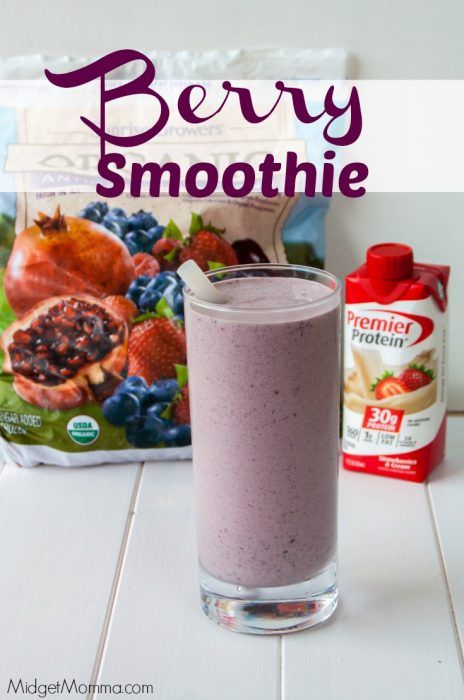 Protien Shake Recipes, Protein Drink Recipes, Berry Protein Smoothie, Energizing Breakfast, Premier Protein Shakes, Infused Waters, Protein Fruit, Easy Protein, Smoothie Fruit