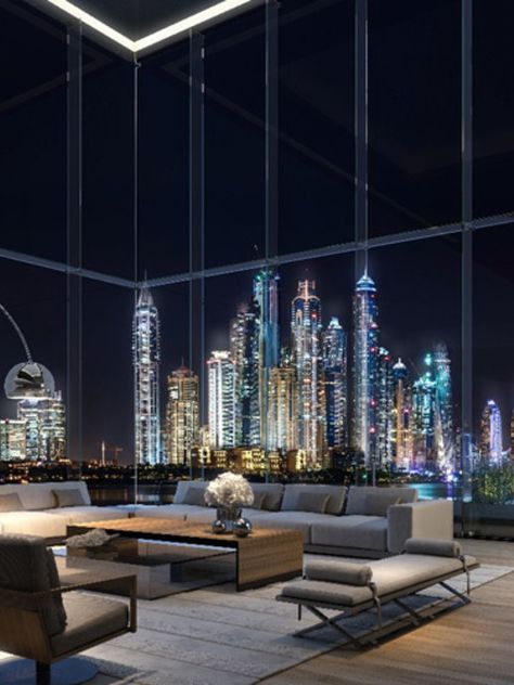 AED73 million penthouse sold becomes Dubai's most expensive - Esquire Middle East Penthouse New York, Penthouse Aesthetic, Nyc Penthouse, New York Penthouse, Apartment View, Luxury Penthouse, Appartement Design, Penthouse Apartment, 아파트 인테리어