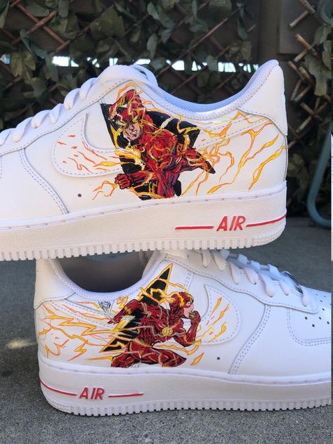 Custom Nike Air Force 1 DC Comics Flash hand painted | Etsy Boys Game Room, Water Resistant Shoes, Custom Nike Air Force 1, Custom Nike Air Force, Custom Painted Shoes, One Piece Photos, Marvel Clothes, Custom Air Force 1, Personalized Shoes