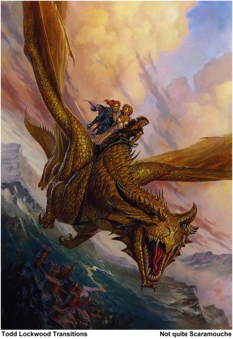 Todd Lockwood, Dragon Medieval, Dnd Dragons, Cool Dragons, Mythical Beast, Dragon Rider, Gold Dragon, Dragon Pictures, Dragon Artwork