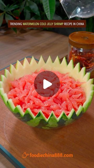 Wayne Shen on Instagram: "Trending watermelon cold jelly shrimp recipe in China. Do you want to try? #recipe #cooking #chinesefood #dessert #watermelon" Shrimp Recipe, Fusion Food, French Food, Thai Recipes, Shrimp Recipes, Candy Recipes, Korean Food, Chinese Food, Japanese Food