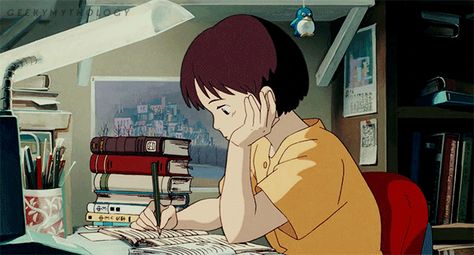 Shizuku (Whisper of the Heart) Ghibli Reference, Study Anime, Studio Ghibli Films, Art Studio Ghibli, Whisper Of The Heart, Studio Ghibli Characters, Arte Do Kawaii, Ghibli Artwork, Studio Ghibli Movies