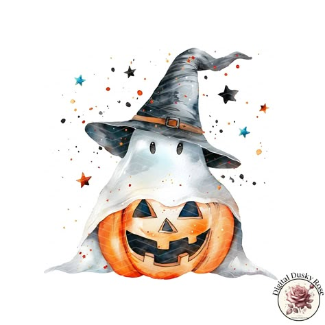 Watercolor Ghost Hat Pumpkin Clipart: Cute Spooky Halloween Characters for Children’s Party Invitation Graphics https://digitalduskyrose.etsy.com/listing/1779502699 Get ready to add some adorable spookiness to your Halloween projects with our Watercolor Ghost Hat Pumpkin Clipart collection. This set features charming, cute spooky characters, perfect for creating fun and festive children's party invitations, decorations, and more. With friendly ghosts, whimsical hats, and playful pumpkins, t... Watercolor Halloween Art For Kids, Watercolor Halloween Painting, Halloween Watercolors, Halloween Watercolor Art, Ghost Watercolor, Spooky Watercolor, Spooky Characters, Ghost Hat, Halloween Doodles