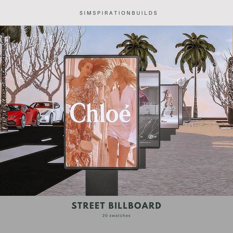 Sims 4 Billboard Override, Sims 4 Billboard Cc, Sims 4 Suitcase Cc, Sims 4 Street Cc, Sims 4 Photo Studio, Sims 4 Signs Cc, Sims Aesthetic, Sims 4 Cc Furniture Living Rooms, Lotes The Sims 4