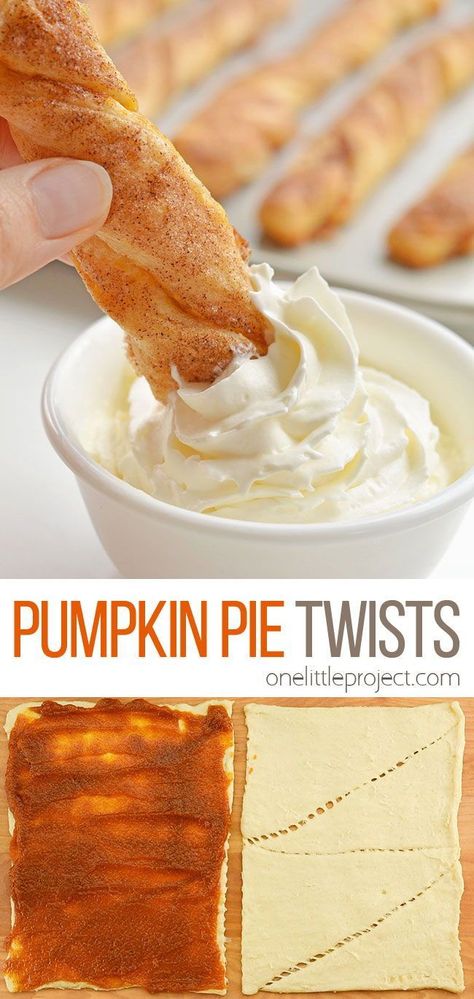 Easy Dessert For Thanksgiving, Fancy Desserts Beautiful, Fall Dessert Board, Pumpkin Pie Twists, Fall Pumpkin Recipes, Thanksgiving Recipes Dessert, Recipes Dessert Easy, Halloween Dessert Ideas, One Little Project