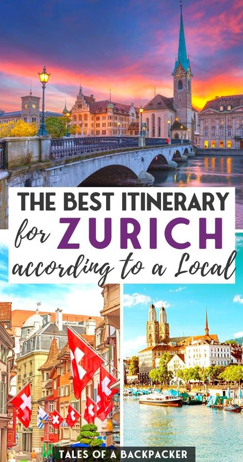 The Best Zurich Itinerary according to a Local - If you're wandering what to do in Zurich Switzerland, this 2 Day Zurich Itinerary includes all of the best things to do in Zurich in 2 days! #Zurich #Switzerland Zurich Itinerary, Switzerland Travel Itinerary, Things To Do In Zurich, Zurich Travel, Switzerland Trip, Zurich Airport, Switzerland Travel Guide, Switzerland Itinerary, Switzerland Vacation