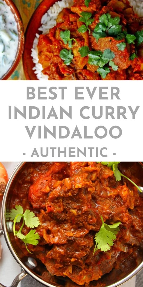 Indian Chicken Vindaloo, Best Indian Curry Recipe, Lamb Vindaloo Recipe Indian, Pork Curry Recipes Slow Cooker, Hot Curry Recipes, Authentic Indian Curry Recipes, Indian Pork Curry, Curry Dishes Indian, African Curry Recipes