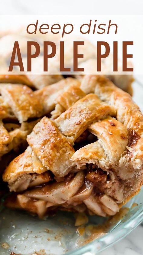 Top Crust Apple Pie, Amazing Apple Pie Recipe, Deep Dish Apple Pie Recipe Easy, Pie Crust Topping, Deep Dish Apple Pie With Crumb Topping, Baked Apple Pie Recipe, Pillsbury Apple Pie, Deep Dish Pie Crust Recipe, Deep Dish Apple Pie Recipe