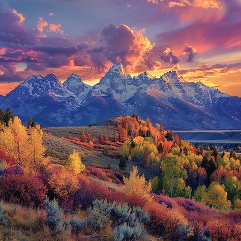 Teton Mountains Scenic Wallpapers Mountain Landscape Photography, Scenic Pictures, Scenic Wallpaper, Mountain Scenery, Japanese Art Prints, Beautiful Scenery Pictures, Scenic Photos, Stunning Landscapes, Scenery Pictures