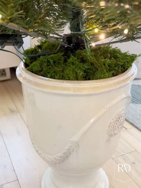 DIY Potted Christmas Tree Stand - Remington Avenue Xmas Tree Stand Ideas, Wash Tub Christmas Tree Stand, Diy Faux Christmas Tree, Bases For Christmas Trees, Diy Ornament Stand, Christmas Tree Platform Ideas, How To Put A Christmas Tree In A Pot, Christmas Tree In Basket Diy, How To Raise A Christmas Tree