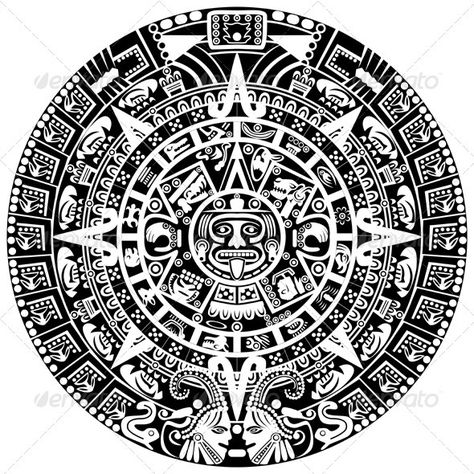 Mayan Calendar by sateda2012 Vector of Mayan calendar on white background. Package contains: EPS (10 version), JPG (5000Ã—5000 pixels, RGB ) Mandala Arm Tattoo, Maya Calendar, Mayan Civilization, Mayan Tattoos, Filipino Tattoos, Mayan Symbols, Calendar Vector, Blackout Tattoo, Marquesan Tattoos