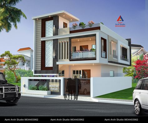 East Facing Elevation Designs G+1, Modern House Concept, G+1 House Elevation Indian, House Concept Design, Sabarimala Images, Corner Elevation, House Plan App, Front Building Design, House Structure Design