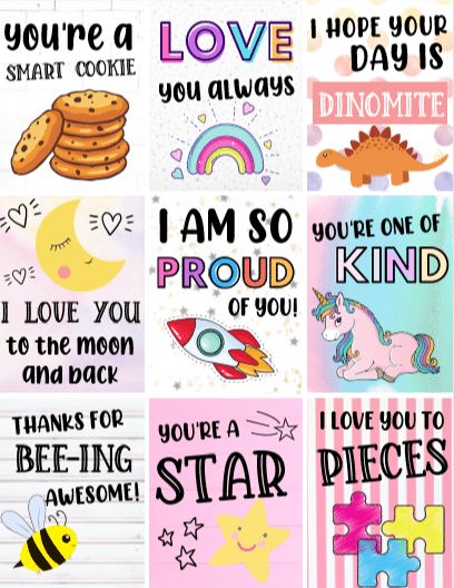 Free Printable Lunch Box Notes, School Lunch Notes, Printable Lunch Notes, Notes For Kids Lunches, Lunch Box Notes For Kids, Kids Lunch Box Notes, Lunchbox Notes For Kids, Kids Coping Skills, Kindergarten Lunch