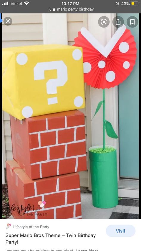 Mario Party Birthday, Super Mario Bros Theme, Twin Birthday Party, Princess Peach Party, Mario Und Luigi, Mario Bros Birthday Party Ideas, Nintendo Party, Bolo Super Mario, 4de Verjaardag