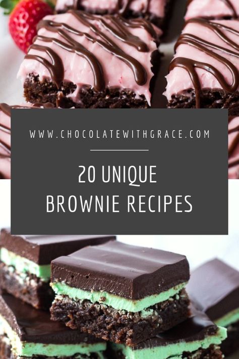 Brownie Recipes With Fruit, Non Chocolate Brownies, Dessert Brownies Recipes, Extreme Brownie Recipes, Types Of Brownies Recipe, Fudge Topped Brownies, Brownies Different Flavors, Over The Top Brownies, Different Types Of Brownie Recipes