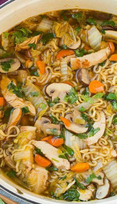 Asian chicken noodle soup Asian Chicken Noodle Soup, Asian Soup, Ramen Recipes, Asian Chicken, Noodle Soup Recipes, Soup Recipes Chicken Noodle, Cooking Classy, Chicken Noodle Soup, Easy Soups