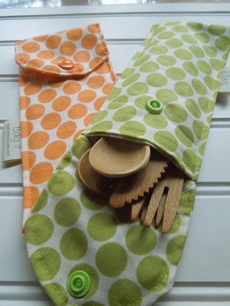 Diy Cutlery Pouches, Utensil Pouch, Cutlery Pouch, Bamboo Cutlery, Bamboo Utensils, Plastic Cutlery, Cutlery Holder, Diy Buttons, Pouch Pattern