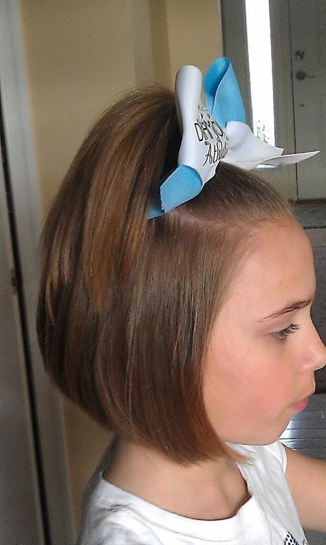 Cheer Bob! Cheer Hair For Short Hair, Short Cheer Hairstyles, Short Cheer Hair, Cheer Hairstyles With Bows Short Hair, Short Hair Cheer Hairstyles, Cheer Hairstyles For Short Hair, Cute Cheerleading Hairstyles, Cute Cheer Hairstyles, Cheer Hairstyles