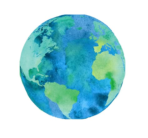 Painted Earth, Earth Globe, Watercolor Artwork, The Earth, Watercolor Painting, Stock Illustration, Globe, Stock Images, Hand Painted