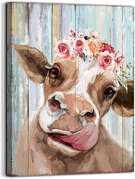 Cow Wall Decor, Cow Wall Art, Rustic Bedroom Decor, Cow Decor, Country Wall Decor, Cow Pictures, Cow Canvas, Cow Art, Wall Decor Pictures