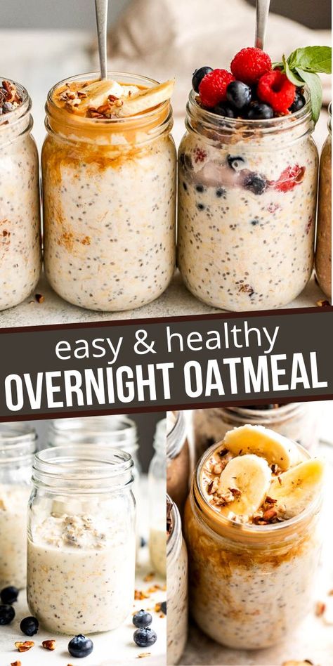 Quick Easy On The Go Breakfast, Oatmeal In A Jar Overnight How To Make, How To Make Oatmeal Overnight, Overnight Oats For People Who Dont Like Oatmeal, Rolled Oats Recipe Breakfast Stovetop, Quaker Oats Overnight Oatmeal Recipes, Clean Overnight Oats In A Jar, Oatmeal Mason Jar Recipes Overnight Oats Healthy Breakfasts, Overbite Oats Recipes