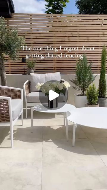 L a u r e n on Instagram: "The one thing I regret about getting about slatted fencing…… 
.
.
.
.
.
Is not getting it sooner 😉

Last year we installed the cedar slatted fence panels from @ruby.ltd 
They have completely elevated our outdoor space adding depth & character.
Bringing the space together & of course making it aesthetically pleasing. 

If you’re wanting to get your garden ready for Summer @ruby.ltd currently have 25% discount off all slatted fencing. I will link in my stories & save to highlights 🫶🏼

Cedar slatted fence panels 
Previous pr product as part of an ongoing collaboration with @ruby.ltd
.
.
.
.
.
#slattedfencing #slattedfencepanels #slattedpanels #ukgarden #ukgardeninspo #gardenuk #outdoorspaces #porcelaintile #ukgardentransformation #fencinginspiration" Vertical Aluminium Slat Fence, Diy Slatted Fence, Slat Fencing, Slatted Fence, Mums Garden, Slatted Fence Panels, Privacy Screening, Slate Garden, Garden Screening