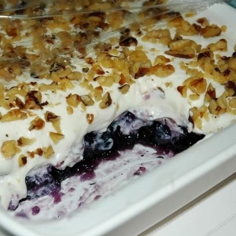 Blueberry Jello Salad Recipe 3 | Just A Pinch Recipes Blueberry Jello, Blueberry Jello Salad, Jello Fruit Salads, Congealed Salad, Blueberry Salad, Jello Desserts, Jello Salad, Quick Easy Desserts, Jello Recipes