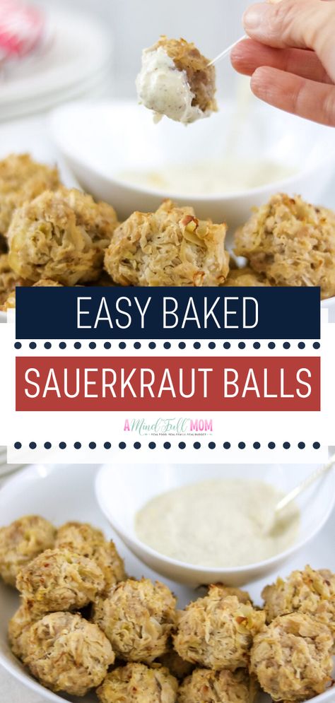 Sauerkraut Balls Baked, Things To Do With Sauerkraut, Things To Eat With Sauerkraut, Gluten Free Oktoberfest Food, Saurkraut Balls Baked, Recipe Using Sauerkraut, Sauerkraut Appetizer Recipes, Saurkraut Balls Dipping Sauce, Saurkraut Recipes Appetizers