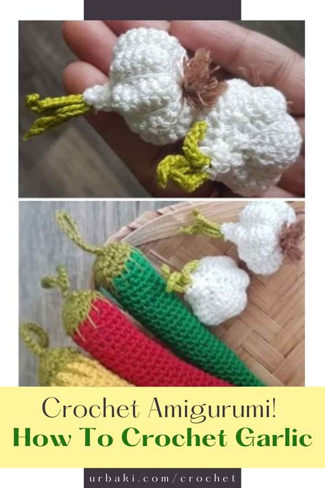 Crochet Garlic Pattern Free, Crocheting Amigurumi, Crochet Garlic, Scrap Crochet, Amigurumi For Beginners, Easy Amigurumi, Beginners Crochet, Garlic Bulb, Tips For Success