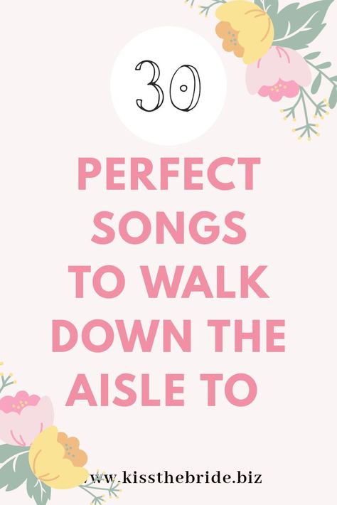 Choosing the right song to walk down the aisle to is a big deal. It's the first song you hear when you make your entrance. We have rounded up 30 Beautiful song ideas for your wedding march R&b Wedding Songs To Walk Down Aisle, Wedding Bride Entry Songs, Songs For The Bride To Walk Down To, Bride Ceremony Entrance, Songs To Walk Down The Aisle To Entrance, Wedding Walk Down The Aisle Songs, Bride Songs Entrance Walks, Songs For Bride To Walk Down Aisle, Wedding Songs For Bridesmaids Walks