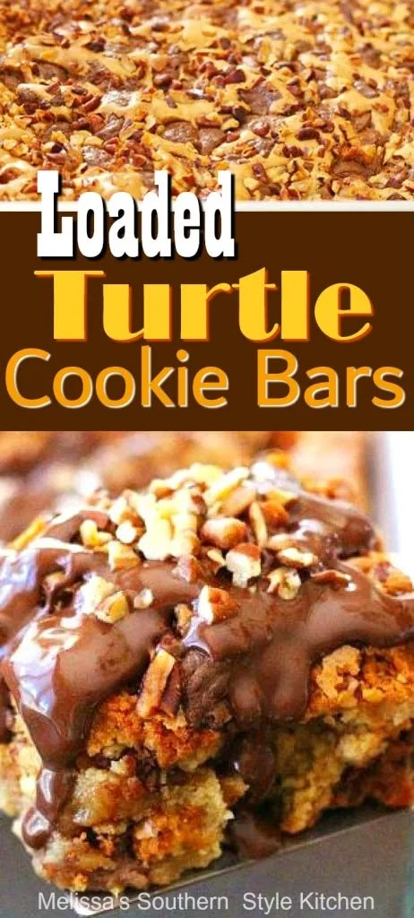 Candy Bar Desserts Recipes, 9 Layer Cookie Bar, Bar Cookies 9x13, Turtle Bars Recipe, Turtle Cookie Bars, Bar Cookies Recipes, Turtle Candies, Caramel Pecans, Buttery Cookie