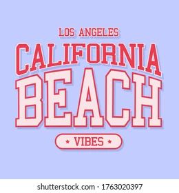 LOS ÁNGELES CALIFORNIA BEACH VIBES TEXTO, COLLEGE TEXTO, VECTOR DE IMPRESIÓN DE LEMA Varsity Graphics, Malibu Logo, Varsity Design, California Logo, Beach Logo, T Shirt Logo Design, Shirt Logo Design, Album Art Design, California Beach