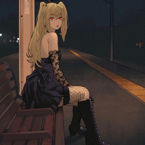 art by giganticbuddha on twt Misa Amane Outfit, Misa Amane Cosplay, Light And Misa, Animes Emo, Yandere Characters, Misa Amane, Notes Art, Fan Art Drawing, Arte Horror