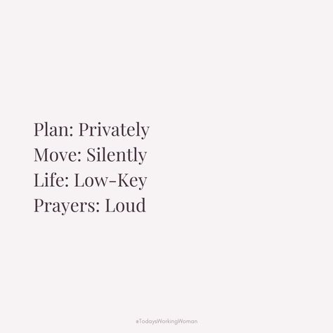 Embrace a lifestyle of discretion and spiritual strength: plan privately, move silently, keep low key, let your prayers speak volumes. 🙏✨   #selflove #motivation #mindset #confidence #successful #womenempowerment #womensupportingwomen Quotes On Mindset, Discretion Quotes, Journaling Quotes Inspirational, Bible Verse For Success, Spirituality Vision Board, Prayers For Motivation, Prayer For Motivation, Speaking Aesthetic, Christian Encouragement Quotes