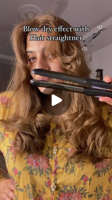 M A H N O O R on Instagram: "My favourite quick blow dry effect technique! With a straightener 😲🤯  Save it and try it! 🫶🏻 (follow for more💕) Straightener @remington.official sourced through daraz! Link in my bio!   #hairstyle #hairhack #blowdry #hairstraightener #hairtransformation #hairideas #hairtutorial #hairlove #haireducation #explore #darazpk #darazfinds #darazpakistan #darazfashion #explorepage #davanitygirl" Blow Dry Hair With Straightener, Blow Dry Look With Straightener, Blow Dry With Straightener, How To Dry Hair Without Blow Dryer, Blow Dry Hairstyles, Blowdry Hairstyles, Blow Dry Curls, Curls With Straightener, Blow Dry Brush