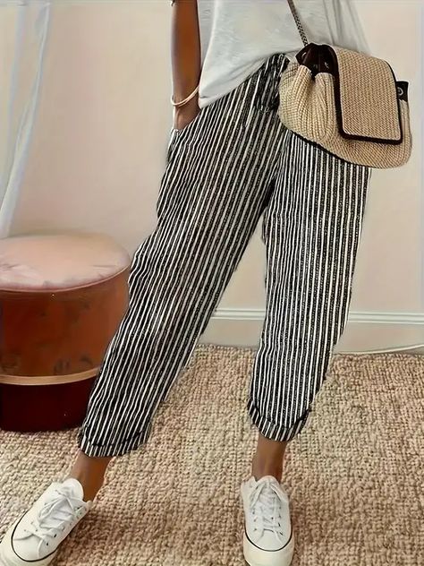 Temu | Explore the Latest Clothing, Beauty, Home, Jewelry & More Harem Pants Pattern, Celana Fashion, Korean Casual, Printed Trousers, Pantalon Large, Summer Style Casual, Loose Pants, Sporty Chic, Type Of Pants