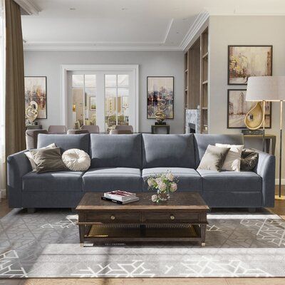 Blue Couches, Grey Sectional, Feel Like Home, Bluish Gray, Modular Sectional Sofa, Living Room Sectional, Modular Sectional, Fabric Upholstery, Upholstered Sofa