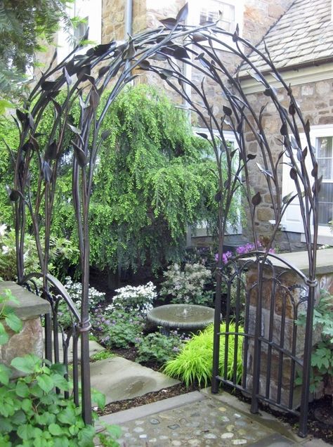 Iron Arbors And Trellises - Foter Diy Arbour, Pergola Outdoor, Metal Arbor, Wooden Arbor, Metal Pergola, Pergola Design, Garden Arbor, Garden Arches, Professional Landscaping