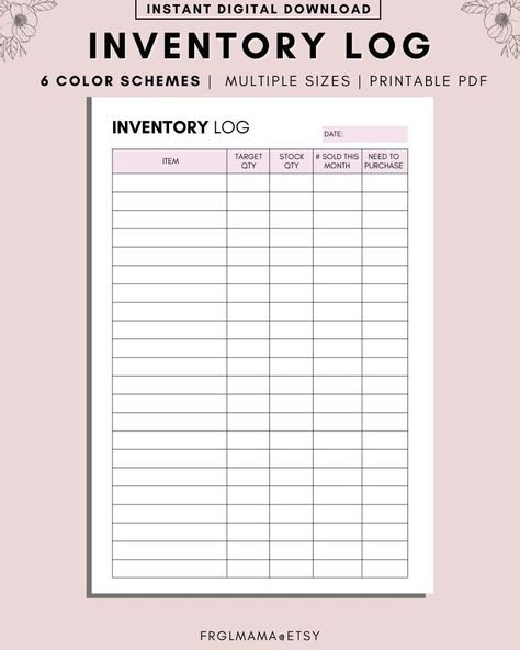 Inventory Management Form, Inventory sheet, Small business organizer, Inventory List, Product Inventory Tracker Template, A4 A5 LETTER PDF 2024masterplanner #routineplanner #printable📓. Small Business Inventory Tracker, Concession Stand Inventory Sheets, Inventory Management Templates, Direct Sales Planner, Bill Book, Inventory Sheet, Inventory Printable, Inventory Tracker, Bill Tracker Printable