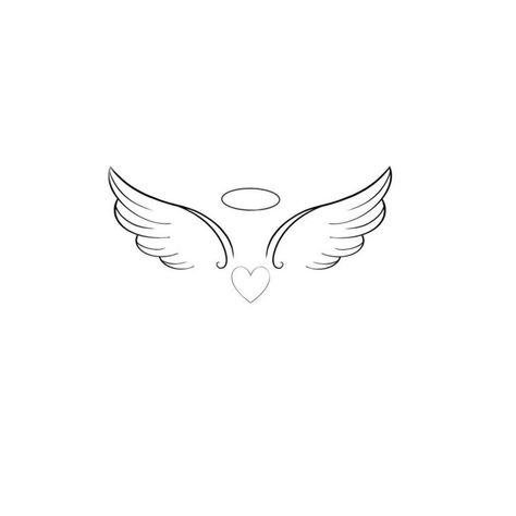 Small Angel Tattoo, Zwilling Tattoo, Angel Tattoo For Women, Alas Tattoo, Remembrance Tattoos, Herz Tattoo, Wing Tattoo Designs, Small Angel, Small Pretty Tattoos