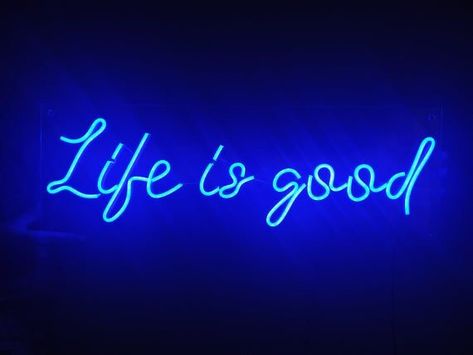 Blue Neon Sign, Custom Bedroom, Image Bleu, Sign For Bedroom, Blue Neon Lights, Neon Signs Quotes, Pink Neon Sign, Blue Aesthetic Dark, Blue Quotes