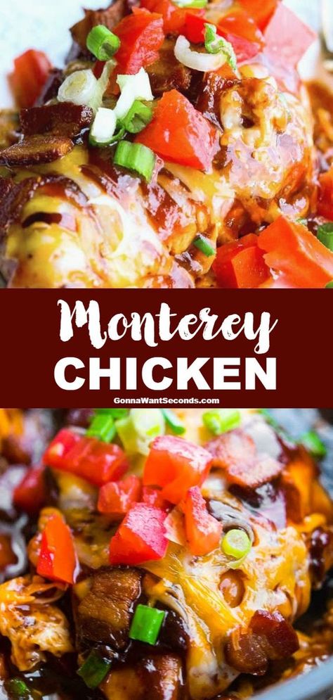 Monterey Chicken Baked Monterey Chicken, Monterey Chicken Skillet, Monterey Chicken Bake, Monetary Chicken, Chicken Monterey Recipe, Monterey Jack Chicken, Chicken Monterey, Build A Floating Bed, Chicken Lickin