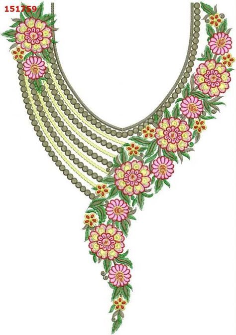 Machine Embroidery Neck Designs, Embroidery Designs Neck, Fancy Embroidery Design, Neck Embroidery Designs, Churidar Neck Designs, Flower Machine Embroidery Designs, Emb Designs, Hand Beaded Embroidery, Art Jewelry Design