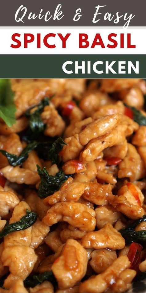 Spicy Thai Basil Chicken (pad Krapow Gai), Spicy Basil Chicken Thai, Crispy Basil Chicken Thai, Chicken Basil Stir Fry, Thai Basil Stir Fry Sauce, Authentic Thai Basil Chicken Recipe, One Skillet Creamy Thai Basil Chicken, Thai Basil Chicken Meatballs, Thai Basil Chicken Stir Fry